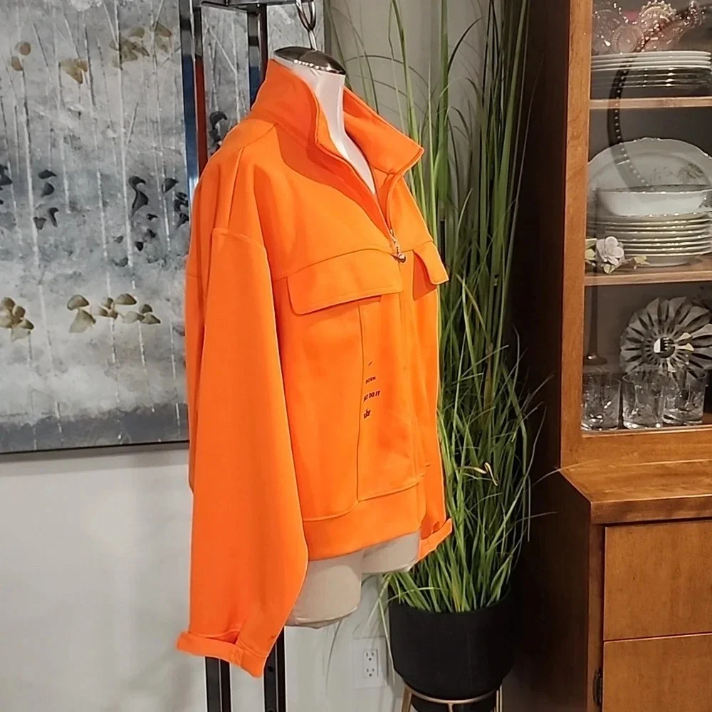 Nike Neon Orange Polyknit Swoosh Jacket Size Large - Picture 6 of 11